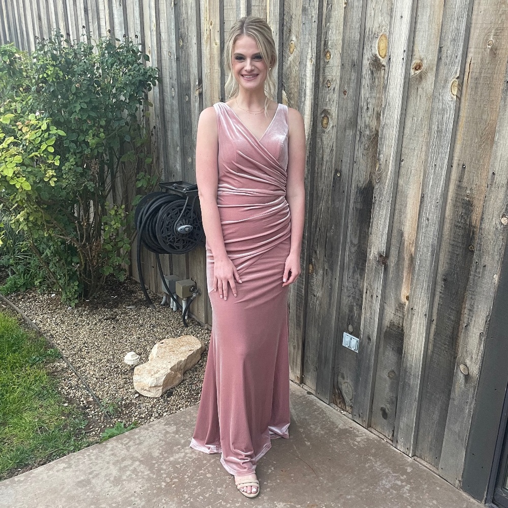 Revelry Velvet Dawson Style in Blush Size 4